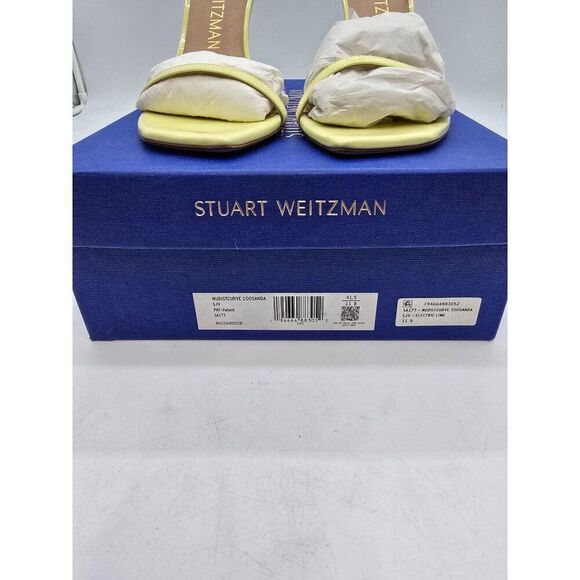 Stuart Weitzman Yellow Patent Leather Nudistscurve 100 Sandals Size 11 Women’s H - Picture 2 of 12